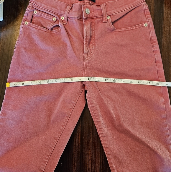 Gap Denim Womens 26R Girlfriend Midrise Jeans Cuffed Pink Peach EUC - Picture 6 of 8